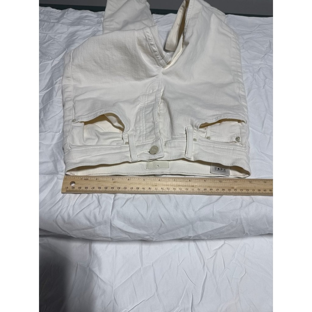Mother The Tomcat Ankle Jeans Off-White Cream Puffs Size 25 - Picture 6 of 8
